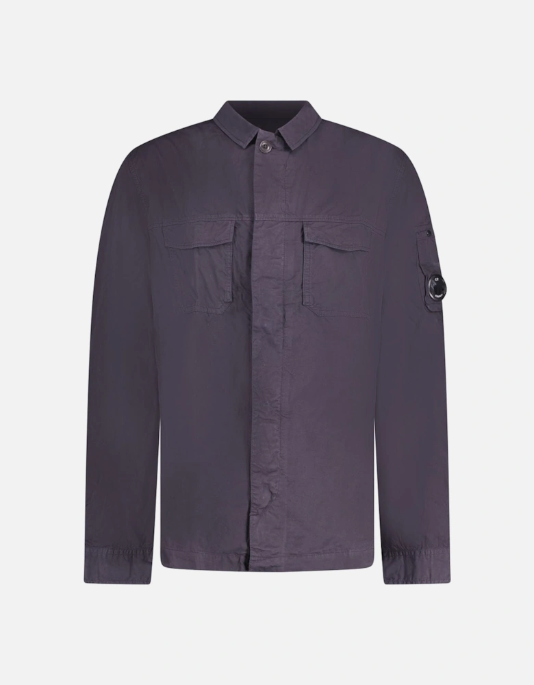 Stretch Gabardine Overshirt Navy
