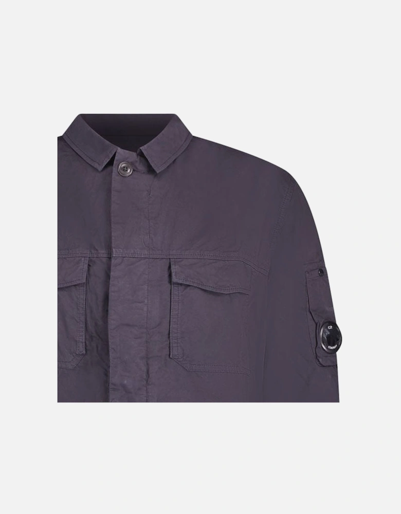 Stretch Gabardine Overshirt Navy