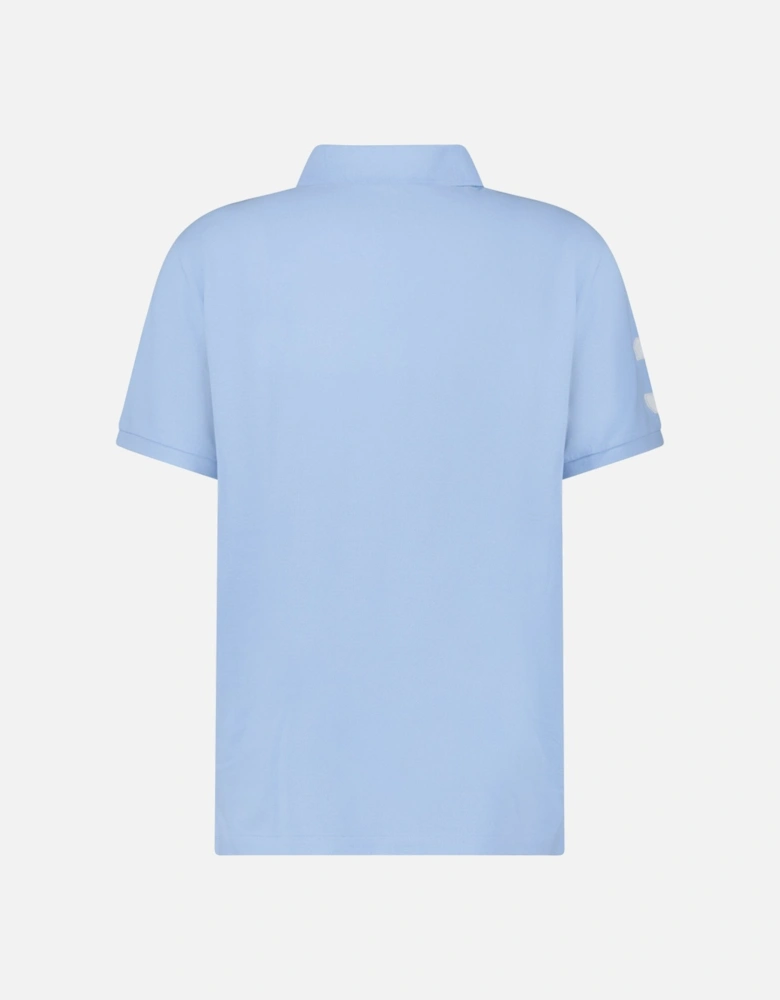 Big Pony Mesh Custom Slim Fit Polo Shirt in Light Blue