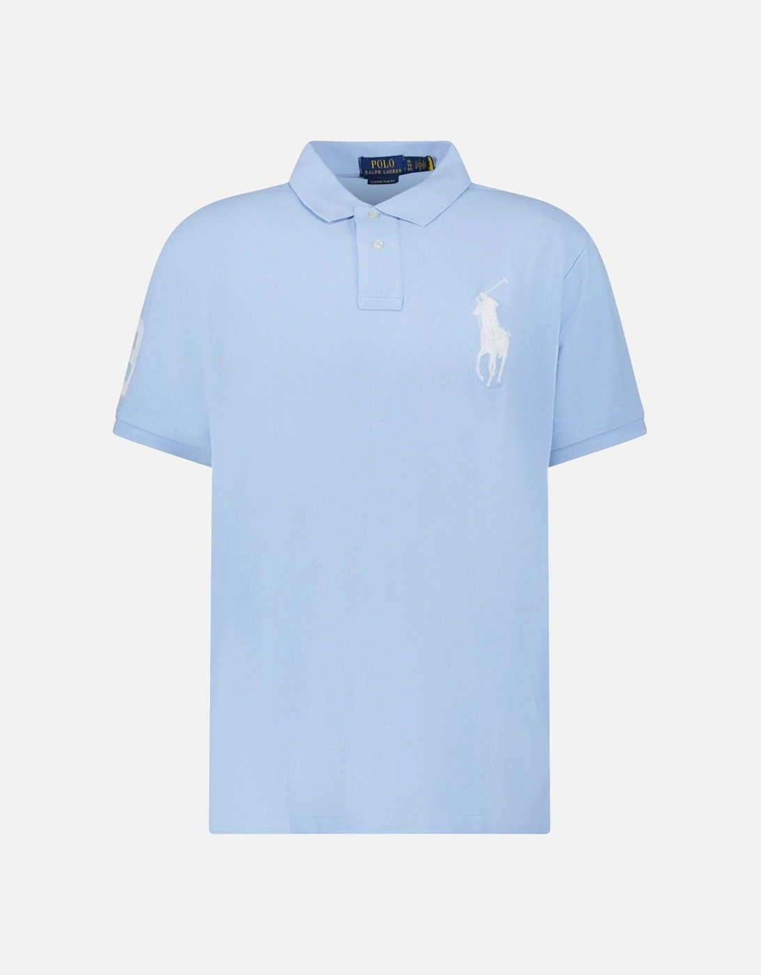 Big Pony Mesh Custom Slim Fit Polo Shirt in Light Blue, 4 of 3