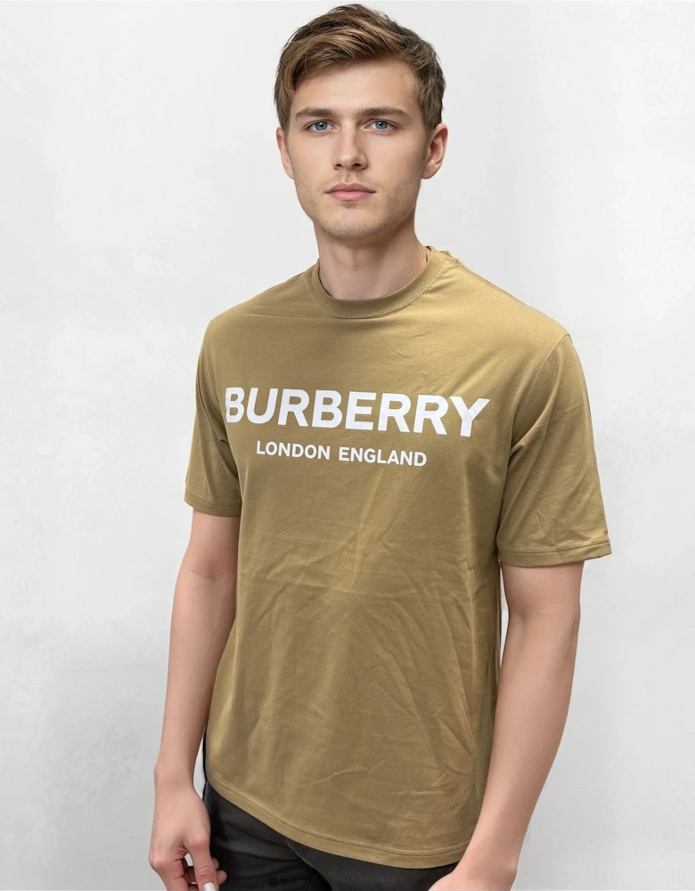 'Ellison' London Logo Print T-Shirt Archive Beige