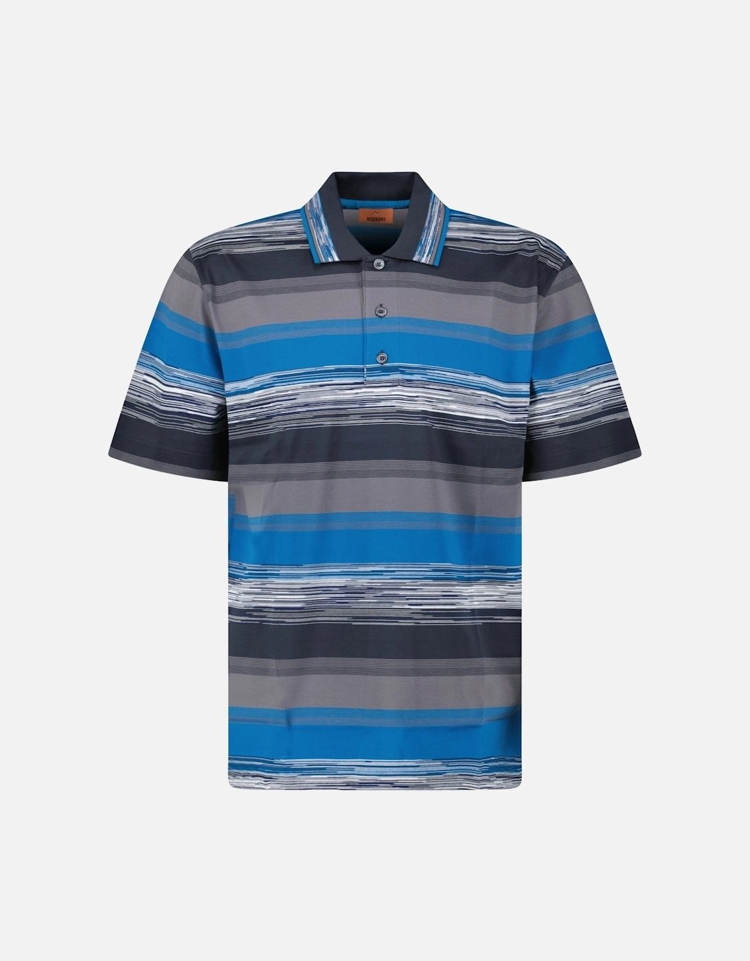Missoni Men's Missoni Short Sleeve Polo T-Shirt Blue Tone