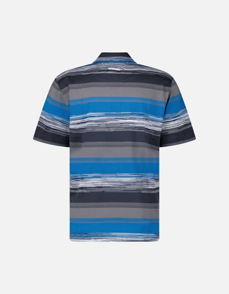 Short Sleeve Polo T-Shirt Blue Tone