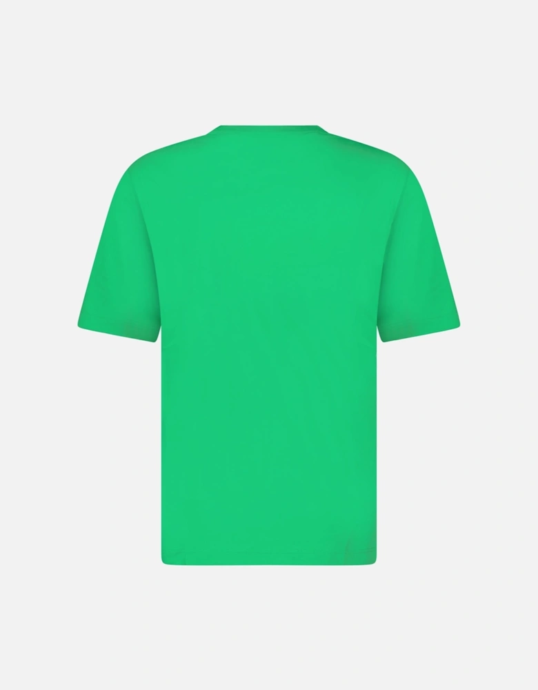 Embroidered Print T-Shirt Green Tambourine Multicolour Heritage