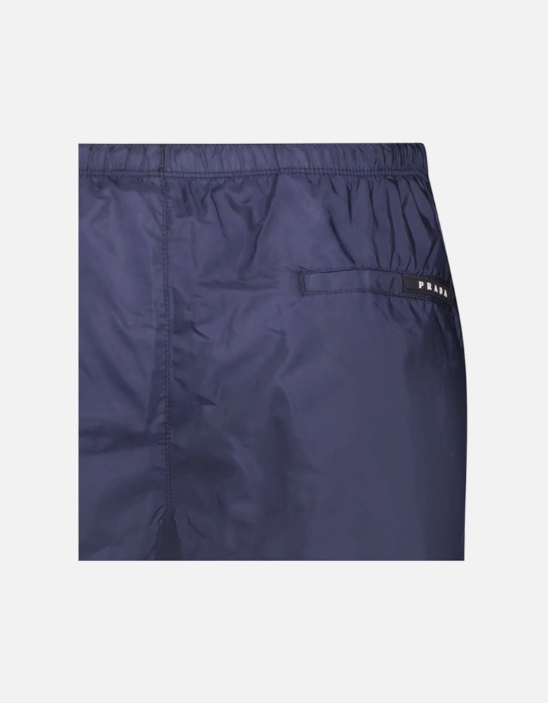 Black Rubber Logo Swim Shorts Navy