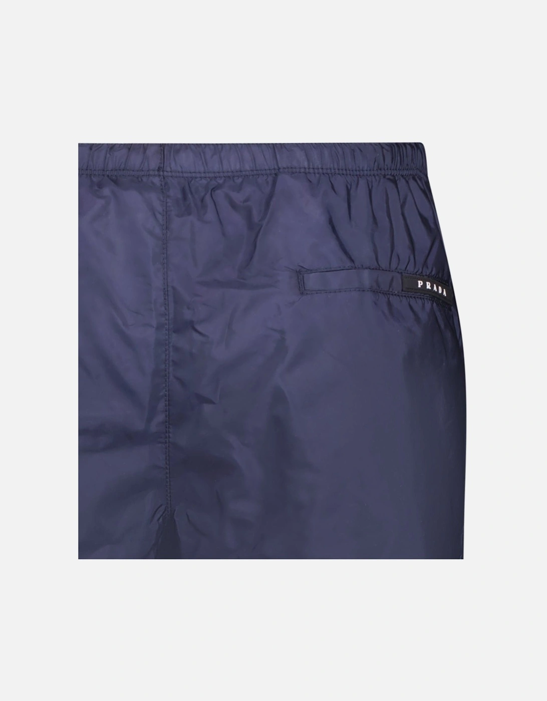 Black Rubber Logo Swim Shorts Navy