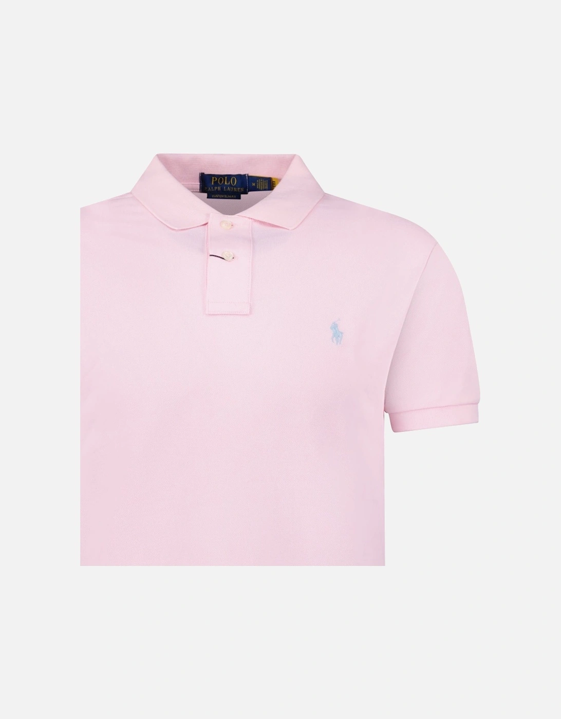 Cotton Custom Slim Fit Polo Shirt in Pink