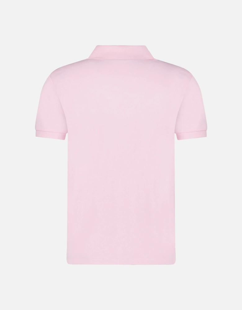 Cotton Custom Slim Fit Polo Shirt in Pink