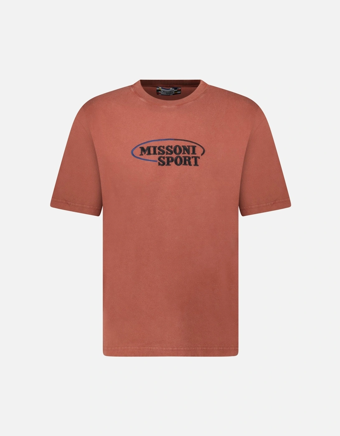 Missoni Men's Missoni Sport Embroidery Logo Crew Neck T-Shirt Rust Brown