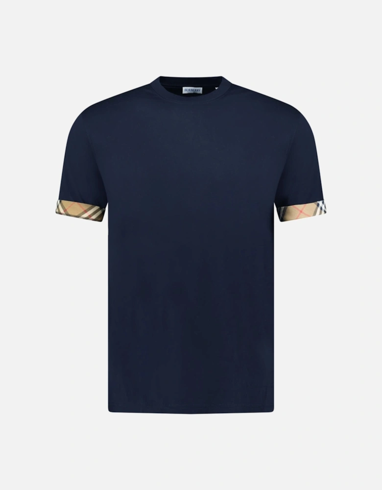 'Ellison' Organic Cotton Check Sleeve Navy