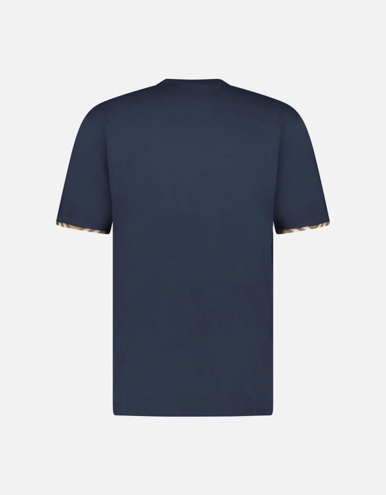 'Ellison' Organic Cotton Check Sleeve Navy