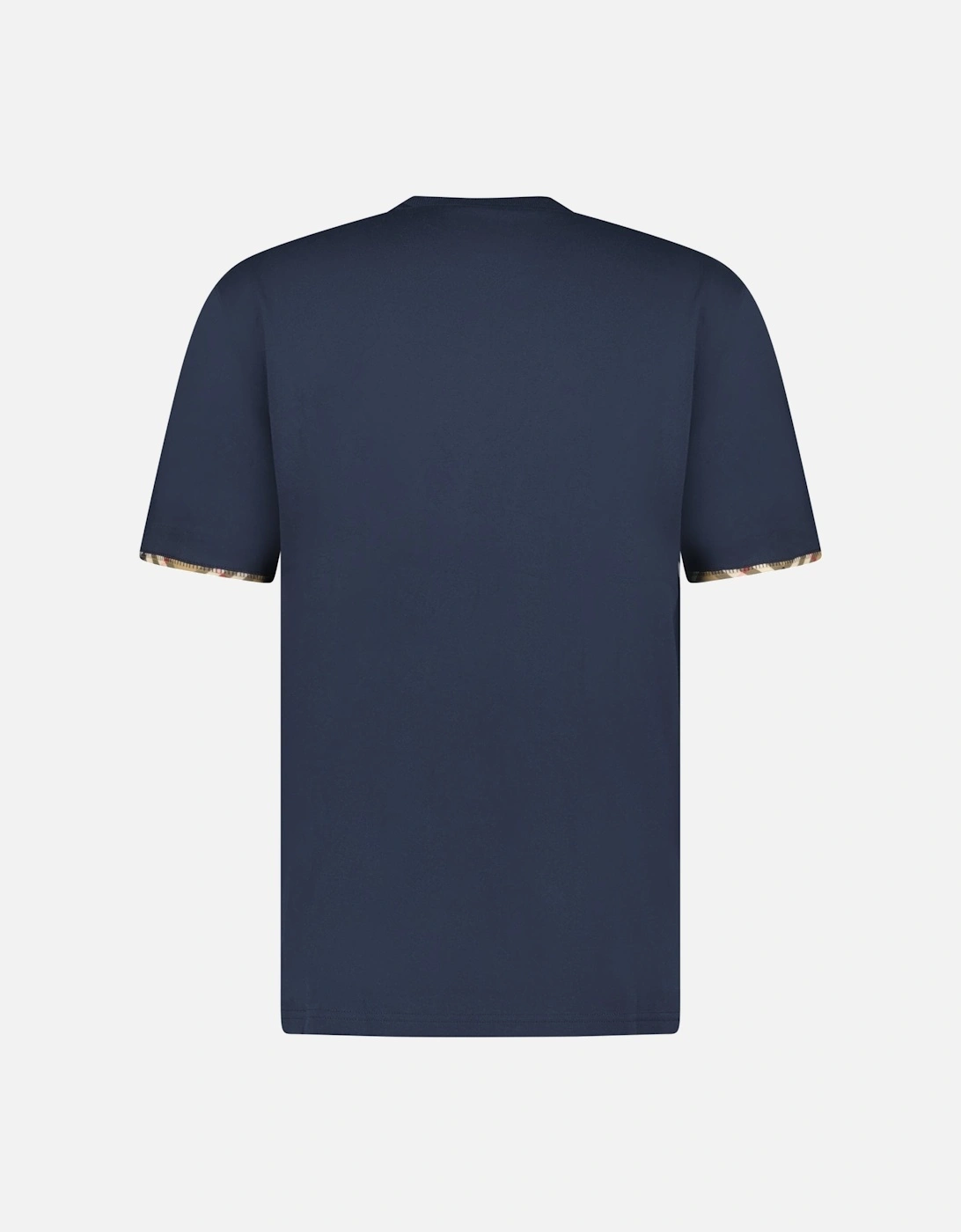 'Ellison' Organic Cotton Check Sleeve Navy