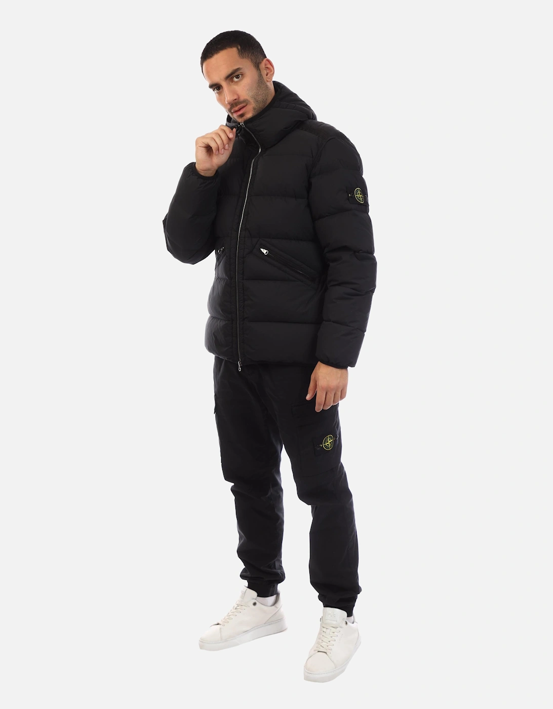 Nylon Hooded Down Jacket