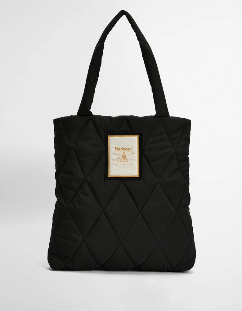 Mariah Womens Quilted Tote Bag - Black/Ancient
