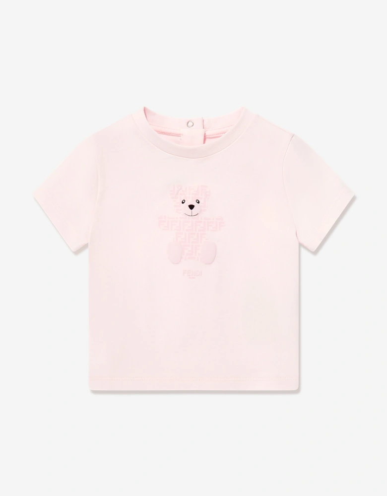 Baby Girls Teddy Bear T-Shirt in Pink