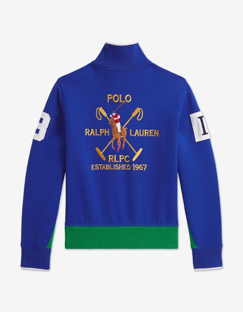 Girls Half Zip Tech Sweatshirt in Blue