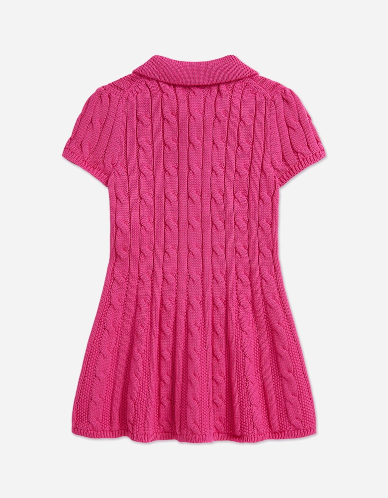 Baby Girls Classic Cable Day Dress in Pink
