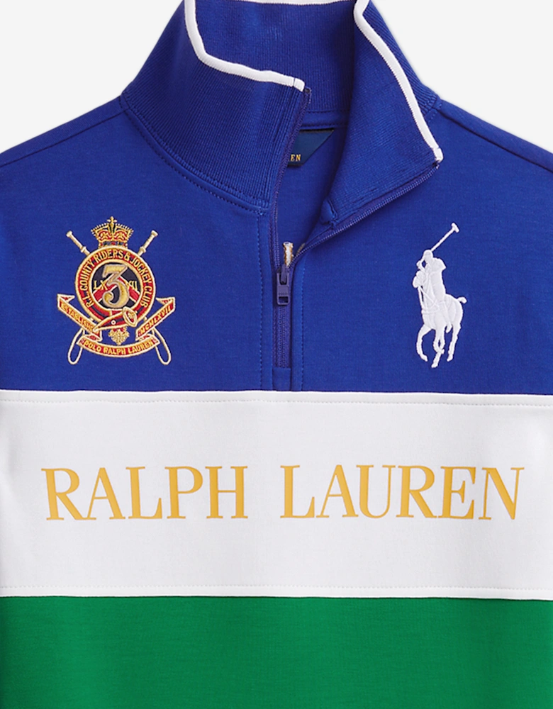 Girls Half Zip Tech Sweatshirt in Blue