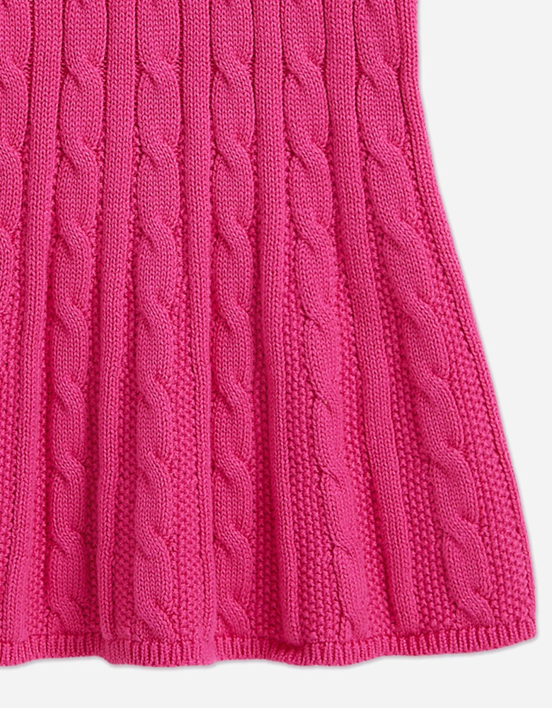 Baby Girls Classic Cable Day Dress in Pink