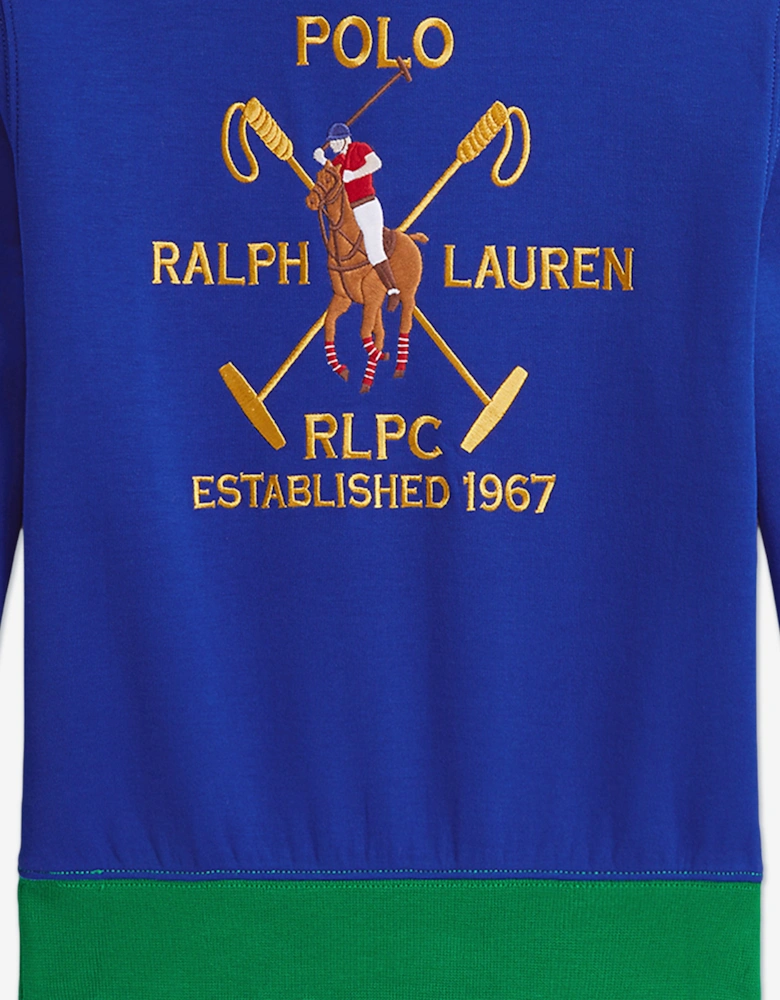 Girls Half Zip Tech Sweatshirt in Blue