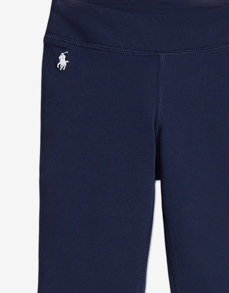 Girls Flared Leggings in Navy