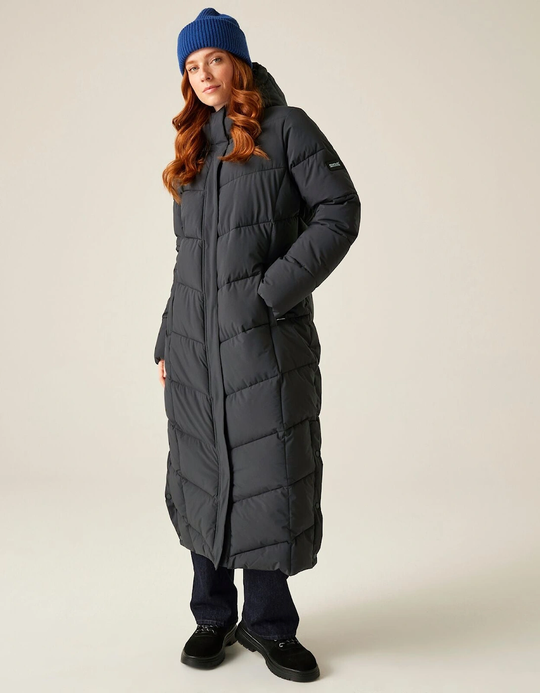 Womens Eloria Longline Quilted Padded Jacket, 2 of 1