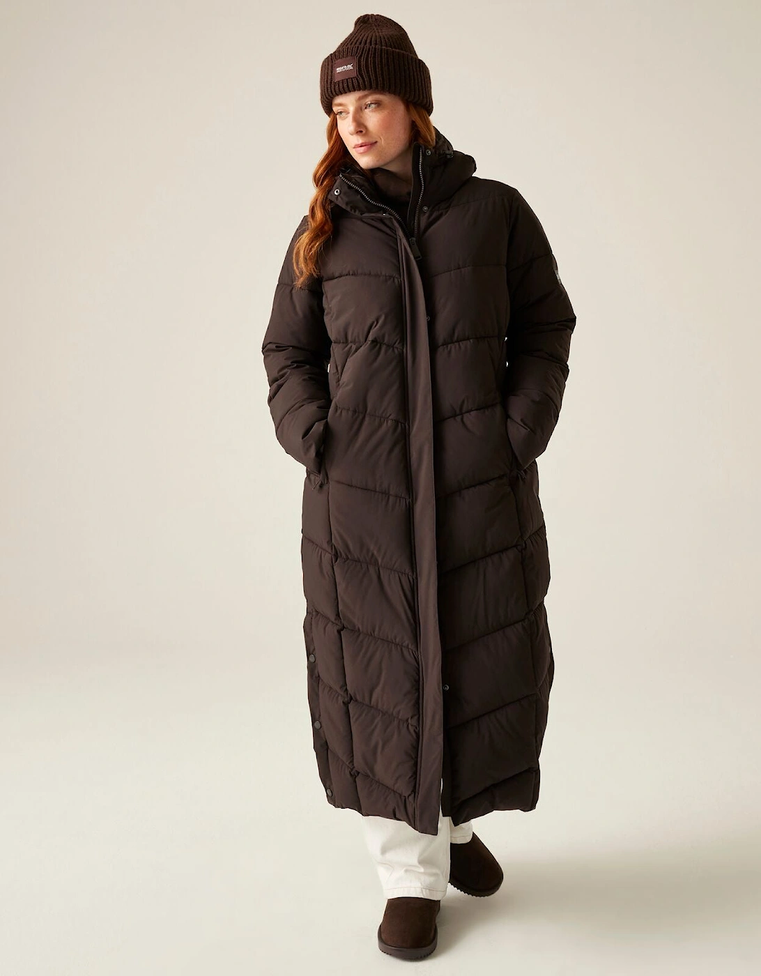 Womens Eloria Longline Quilted Padded Jacket, 2 of 1