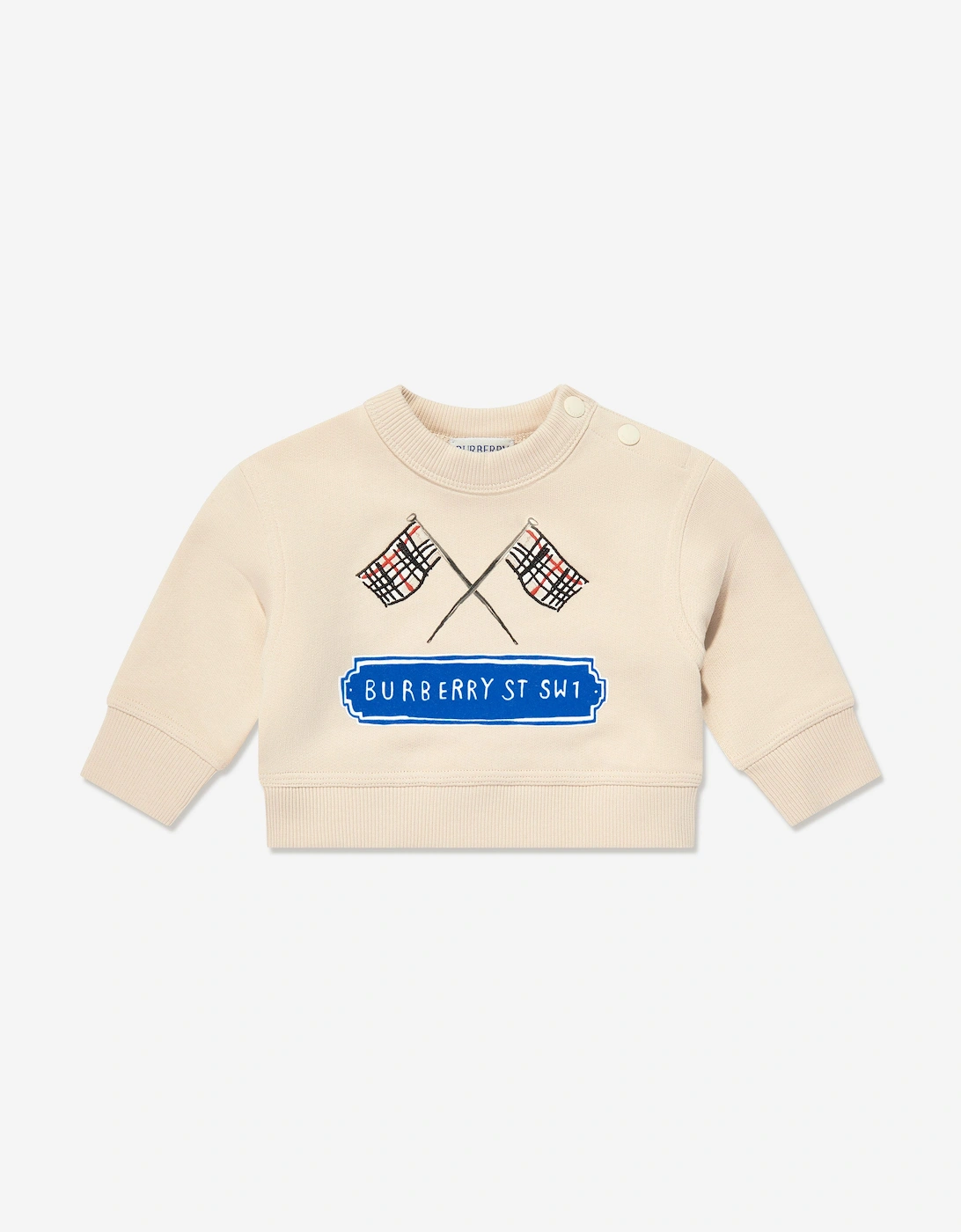 Baby Boys Flag Logo Sweatshirt in Ivory, 5 of 4