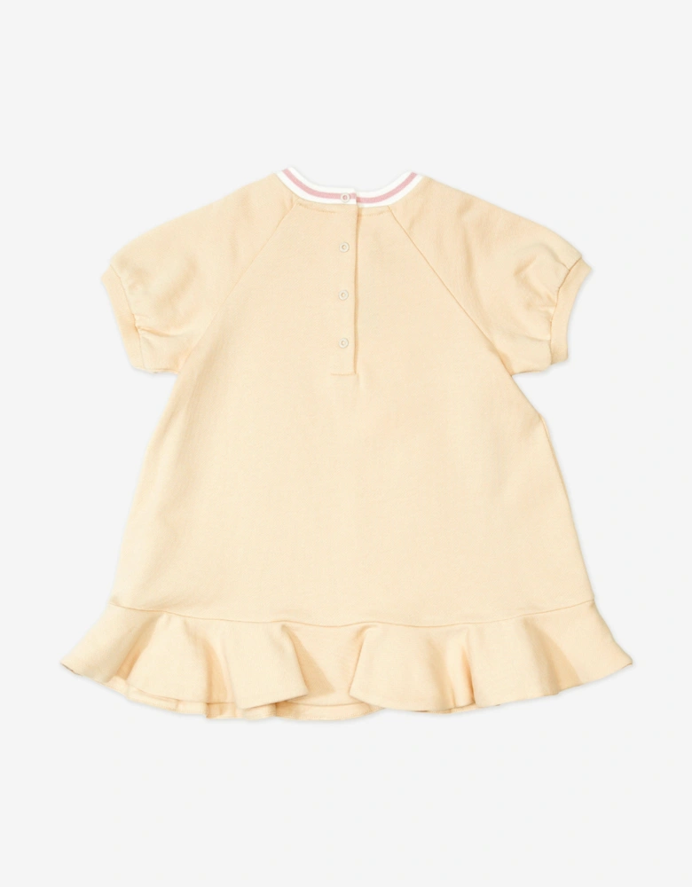 Baby Girls Slogan Sweater Dress in Ivory