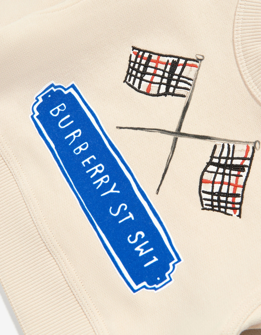 Baby Boys Flag Logo Sweatshirt in Ivory