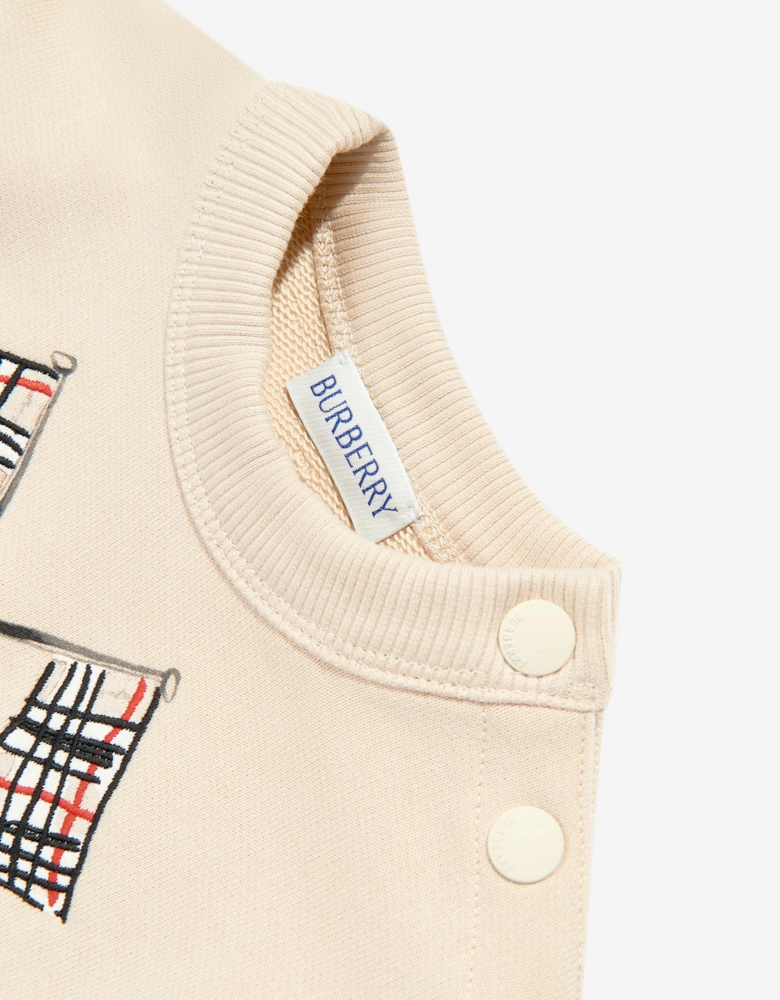 Baby Boys Flag Logo Sweatshirt in Ivory