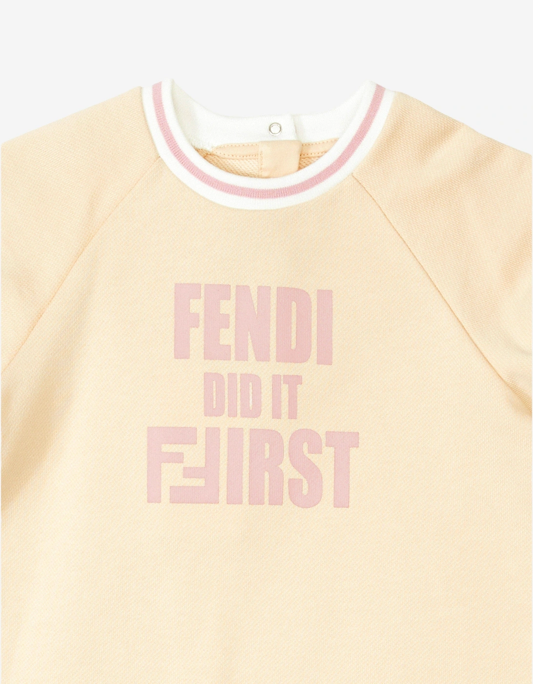 Baby Girls Slogan Sweater Dress in Ivory