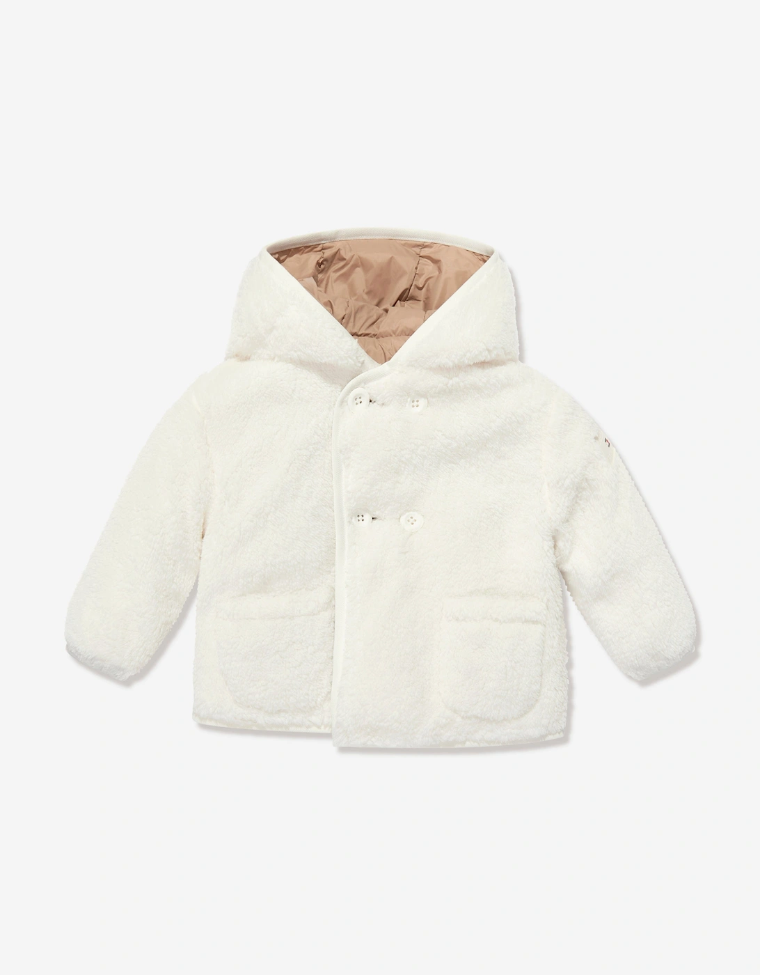 Baby Reversible Teddy Jacket in White