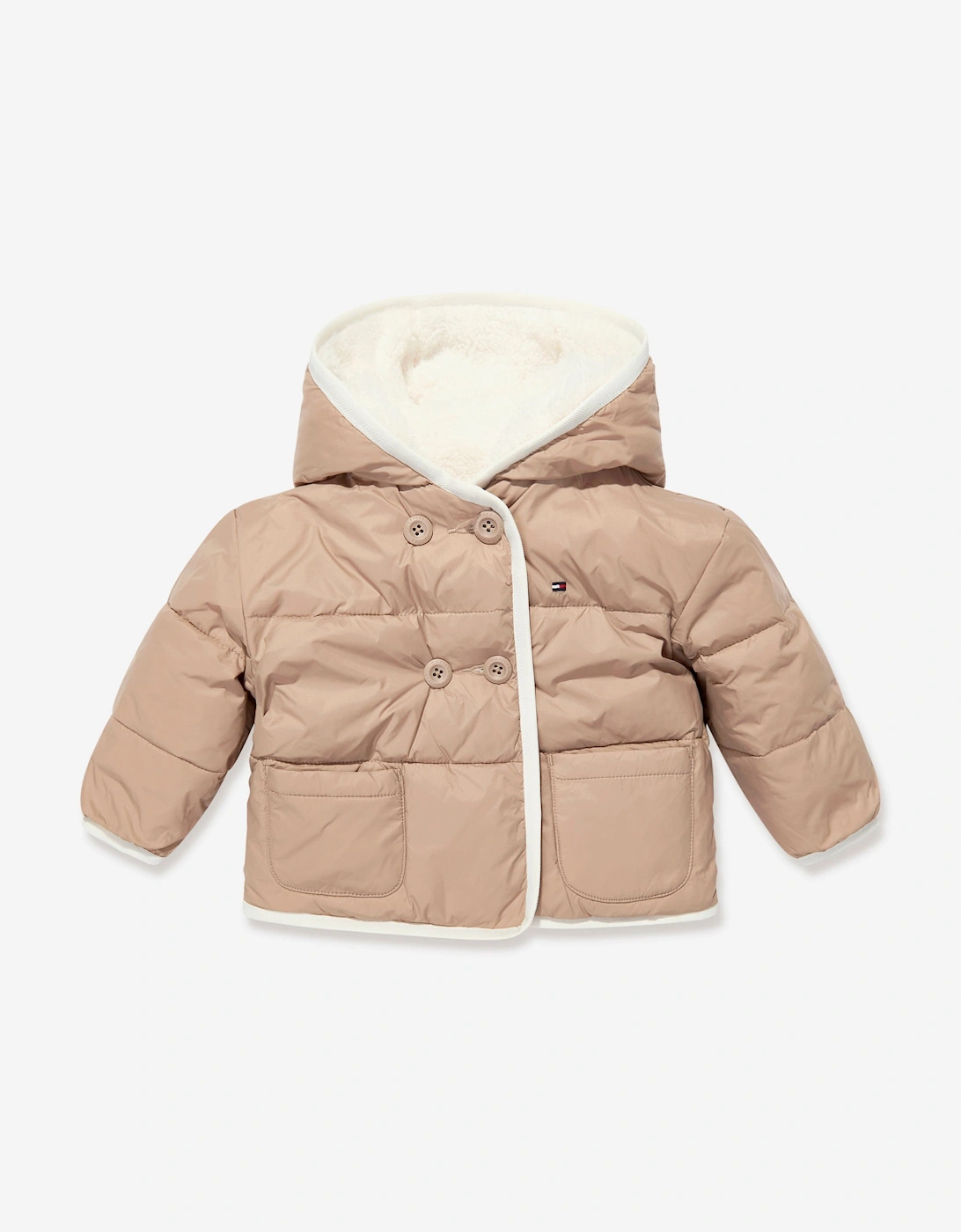 Baby Reversible Teddy Jacket in White