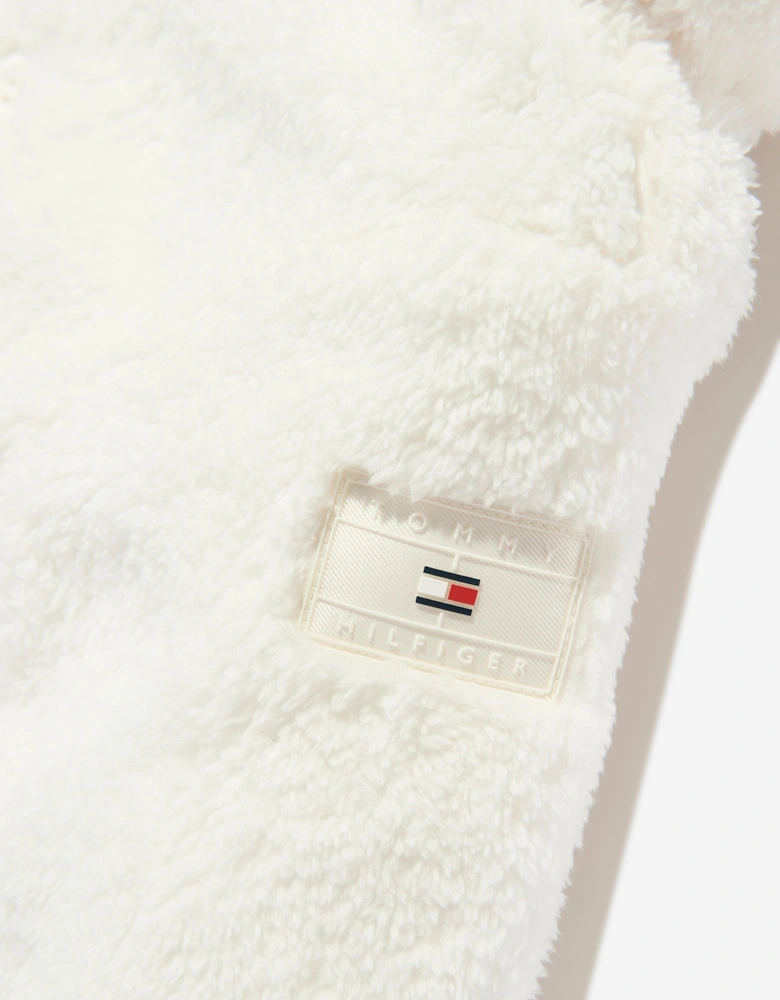 Baby Reversible Teddy Jacket in White