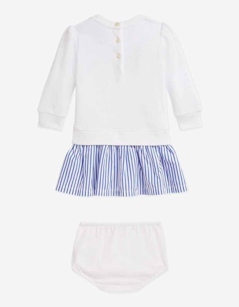 Baby Girls Polo Bear Sweater Dress in White