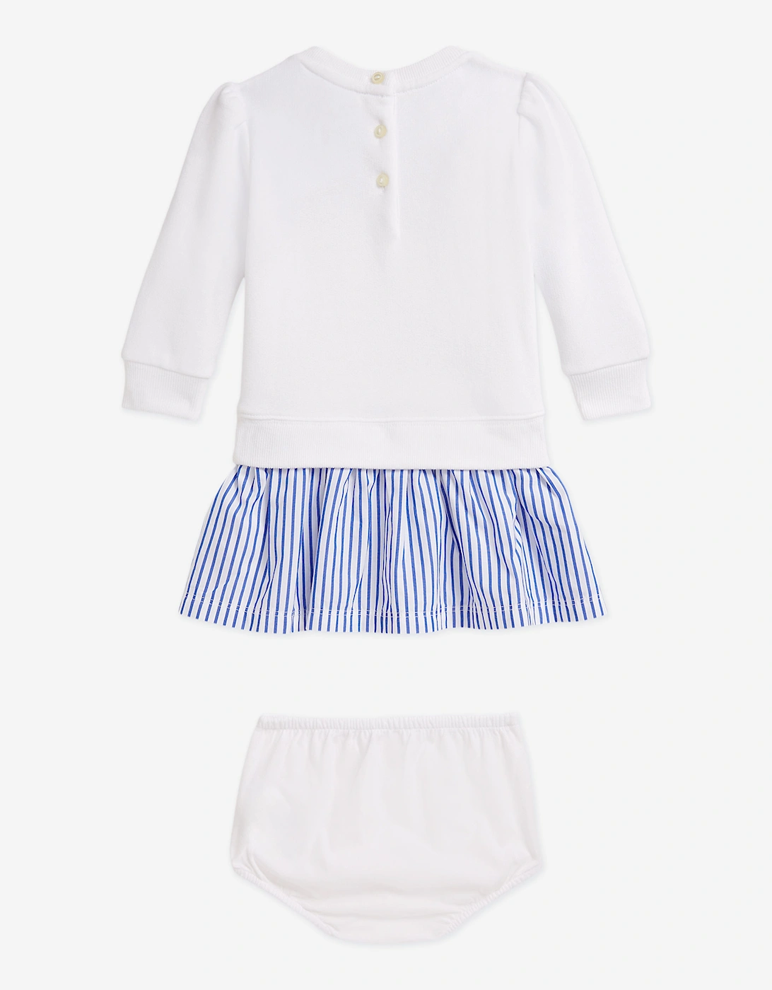 Baby Girls Polo Bear Sweater Dress in White