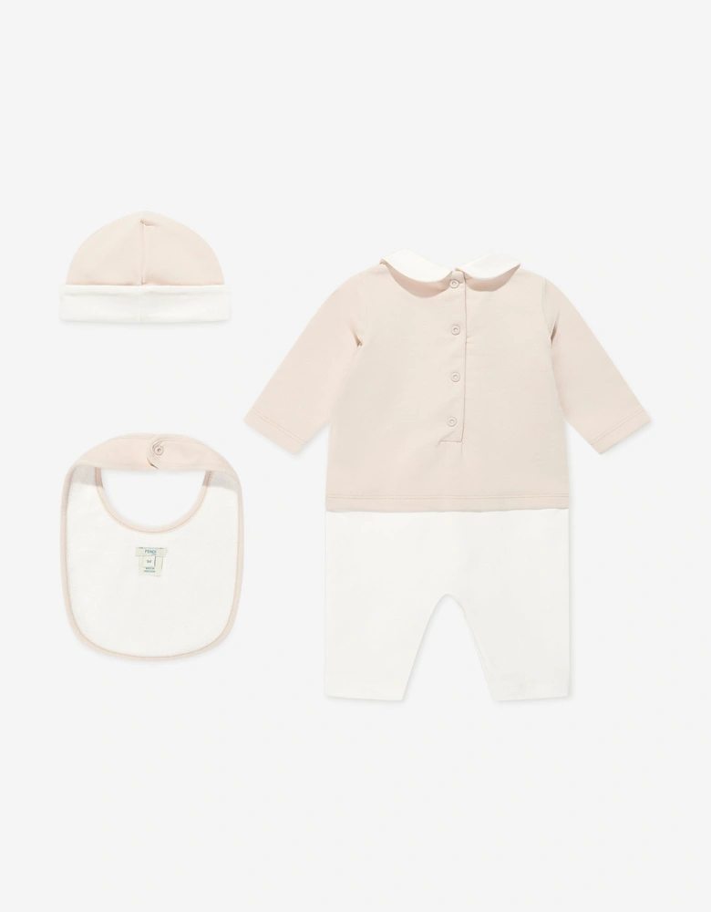 Baby 3 Piece Babygrow Set in Beige