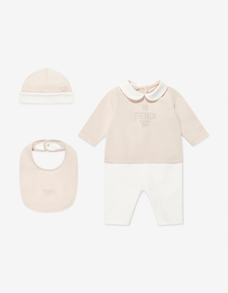 Baby 3 Piece Babygrow Set in Beige