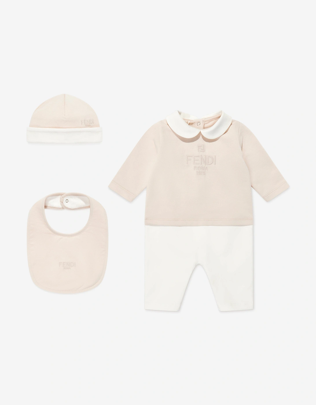 Baby 3 Piece Babygrow Set in Beige, 7 of 6
