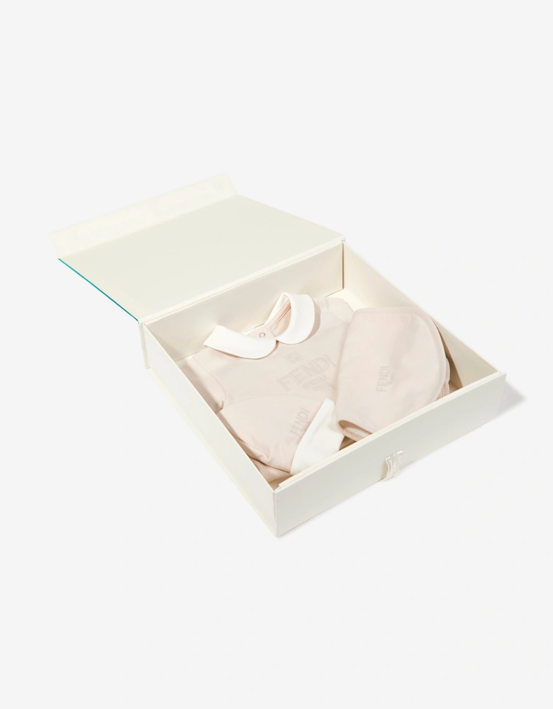 Baby 3 Piece Babygrow Set in Beige