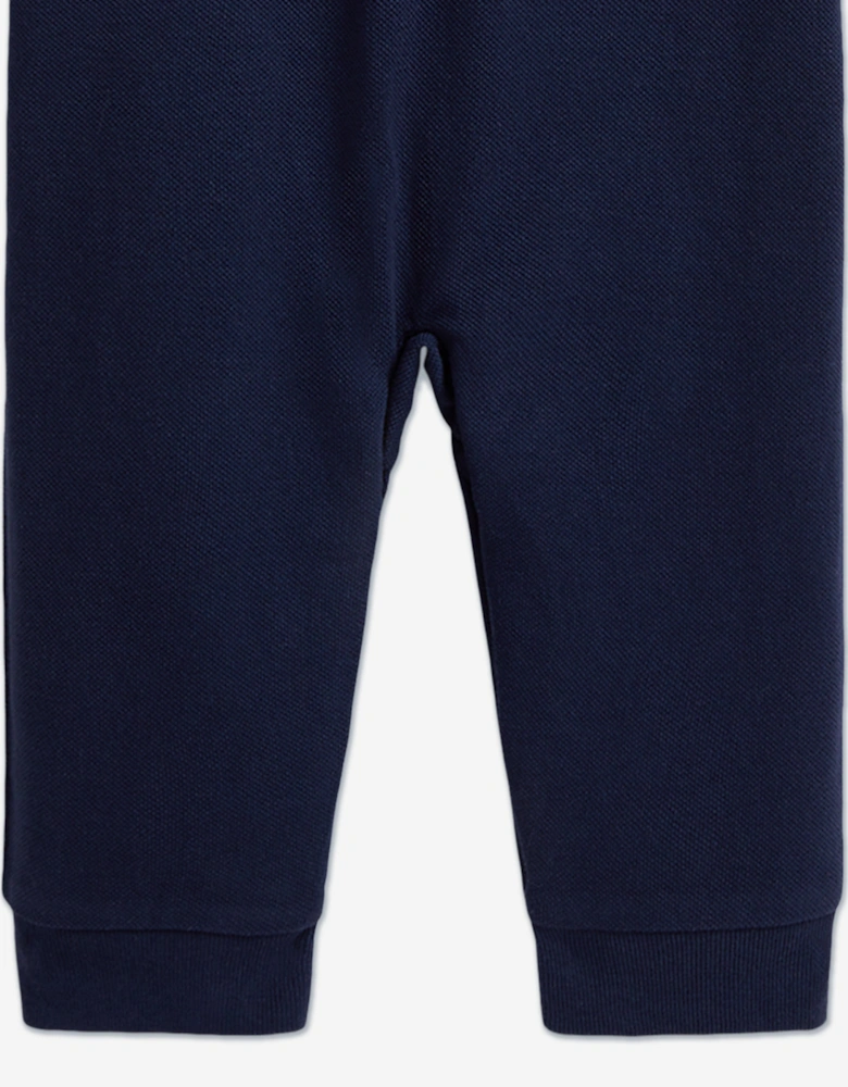 Baby Boys Polo Romper in Navy