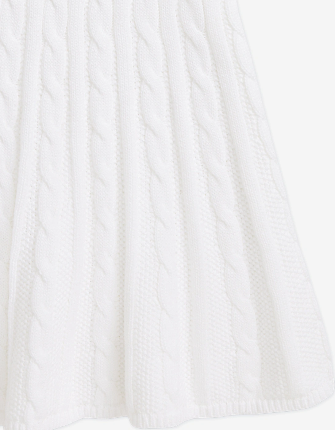 Girls Cotton Cable Knit Dress in White