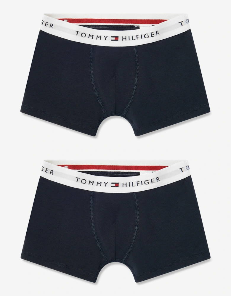 Boys 2 Pack Boxer Shorts Set in Navy
