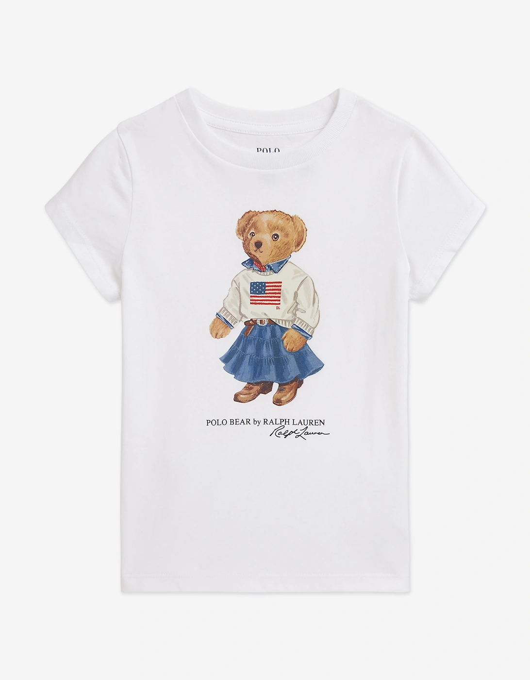Girls Polo Bear T-Shirt in White, 5 of 4