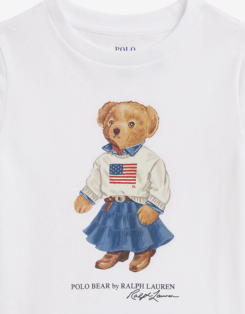 Girls Polo Bear T-Shirt in White