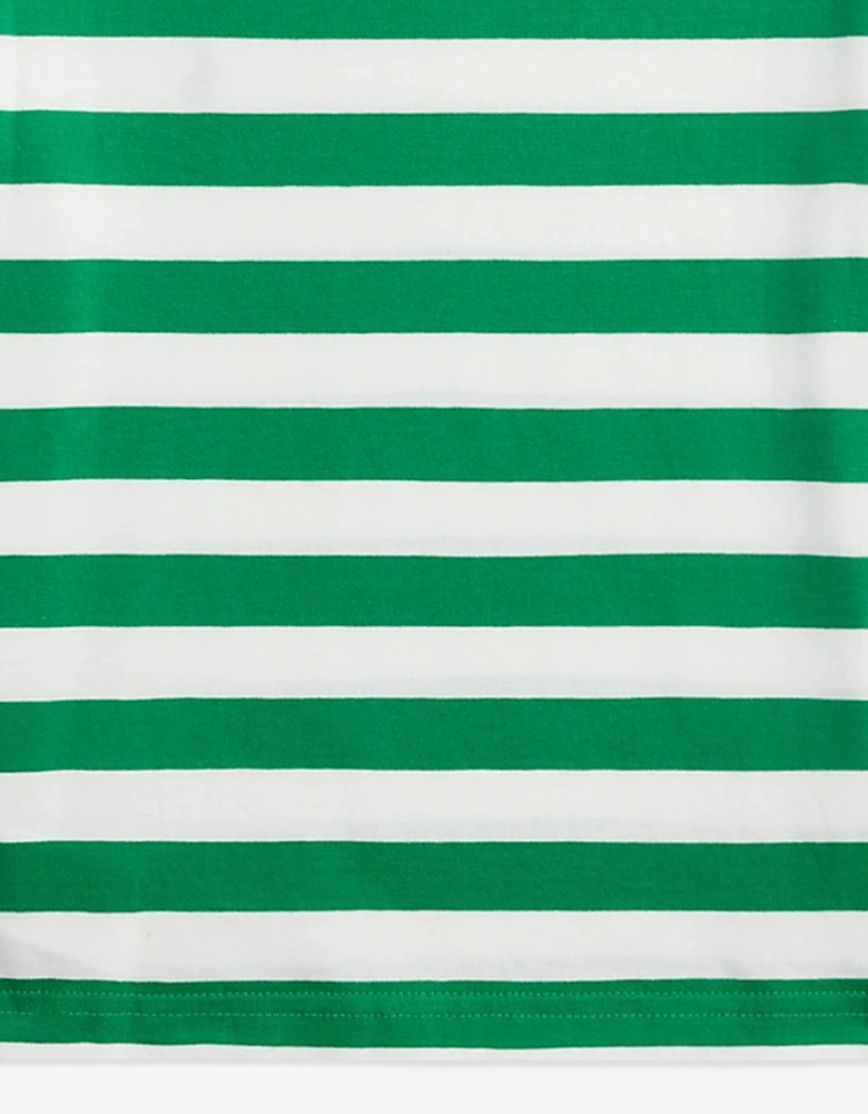 Boys Striped Logo T-Shirt in Green