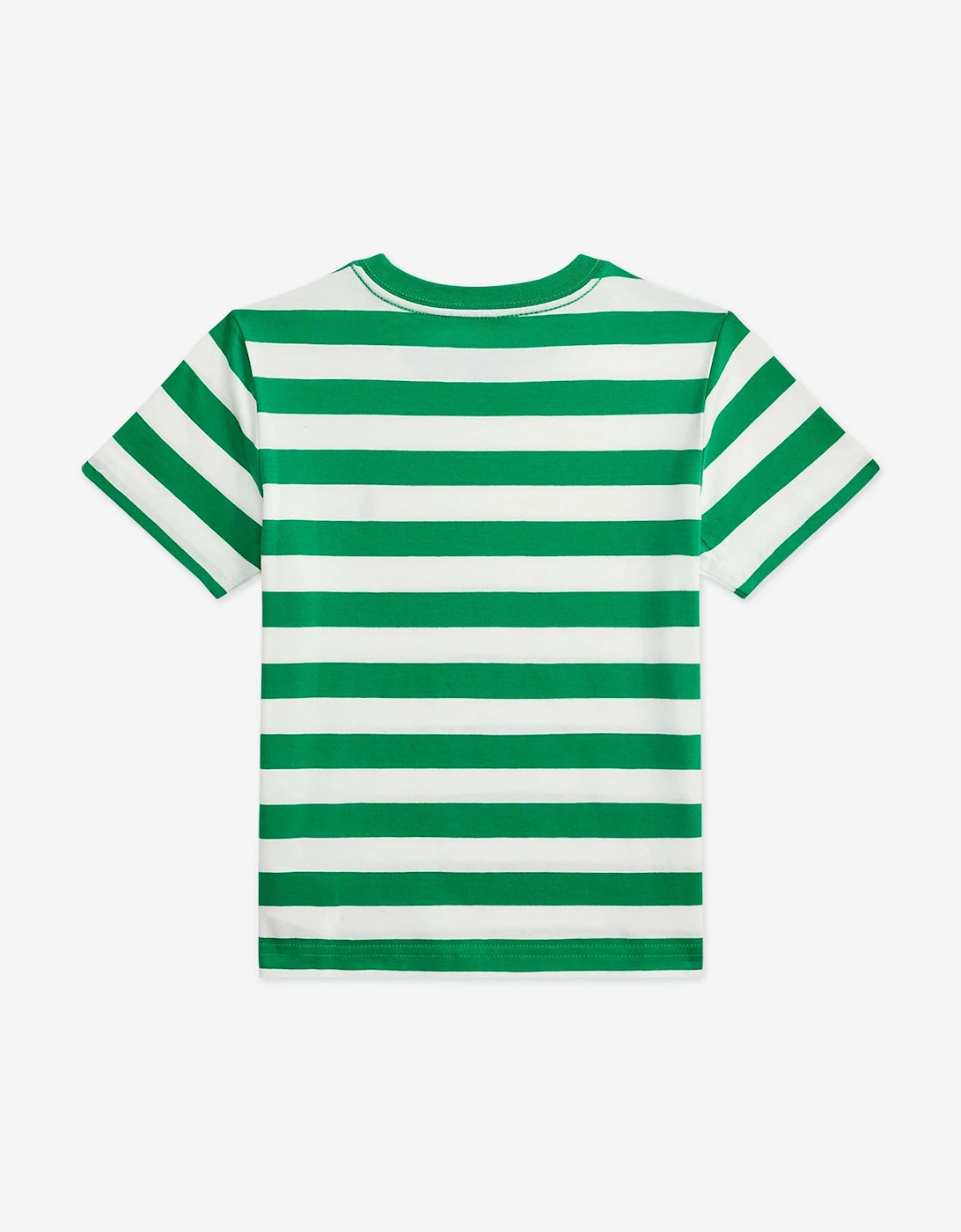 Boys Striped Logo T-Shirt in Green
