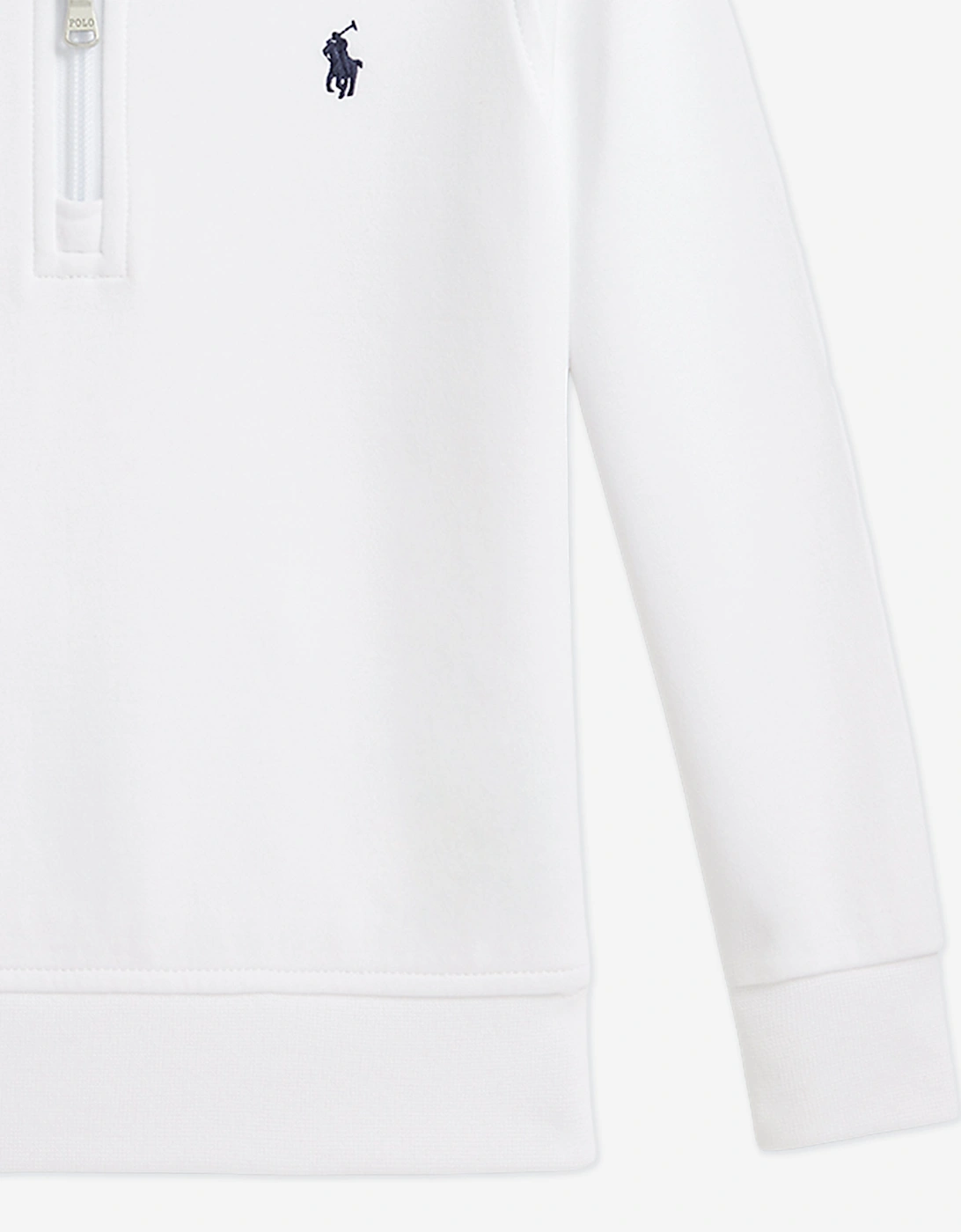 Boys Half Zip Sweatshirt in White