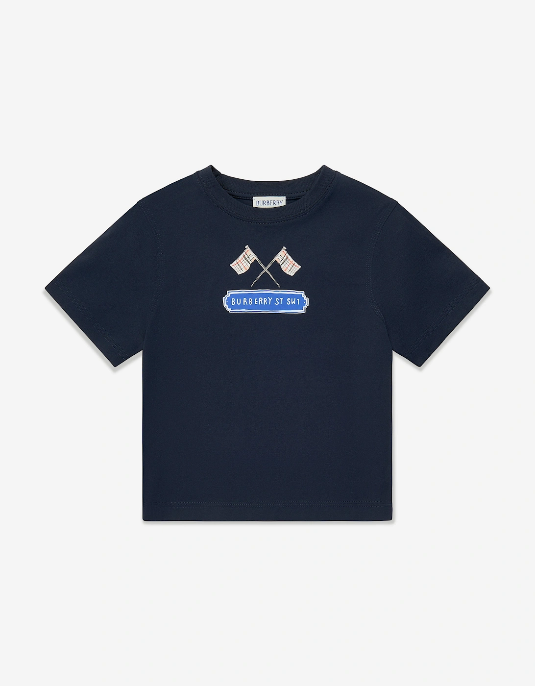 Boys Cedar Flag Icon T-Shirt in Navy, 5 of 4